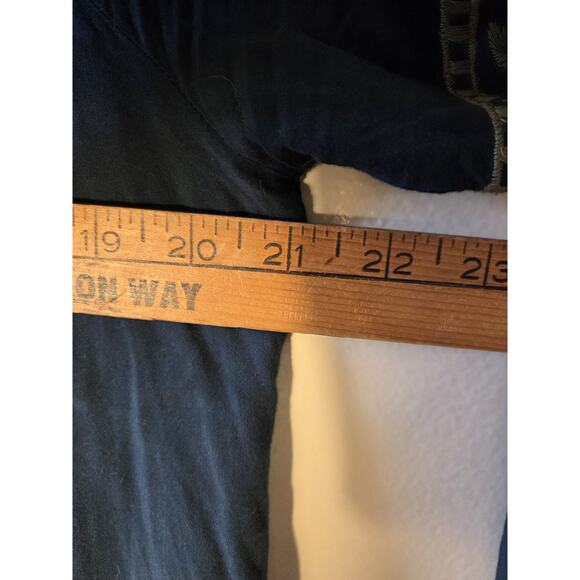 J. Jill Blouse Womens Sz M Teal Blue Boho Embroidered Peasant Long Sleeve Top - Picture 7 of 8